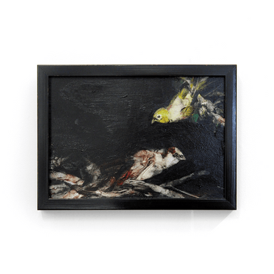 Garth Steeper Animal Birds Dark Oil Painting Hawke's Bay Hastings Street at Boyd-Dunlop Gallery
