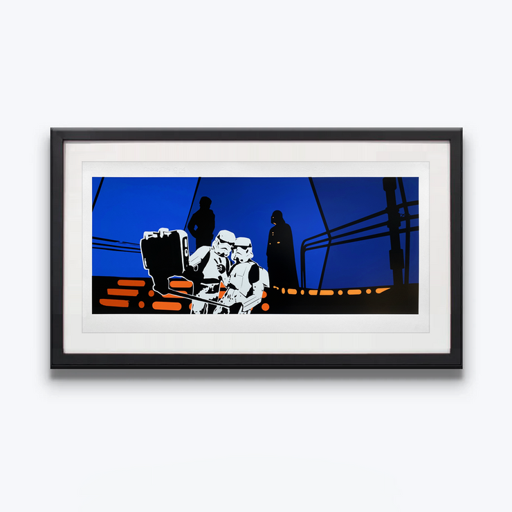 Say Cheese Star Wars Print by Brad Novak New Blood Pop New Zealand Artist Screenprints Limited Edition Prints with Black Frame