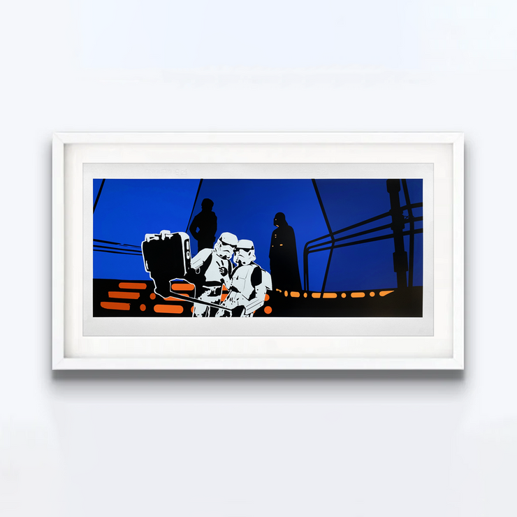 Say Cheese Star Wars Print by Brad Novak New Blood Pop New Zealand Artist Screenprints Limited Edition Prints with White Frame