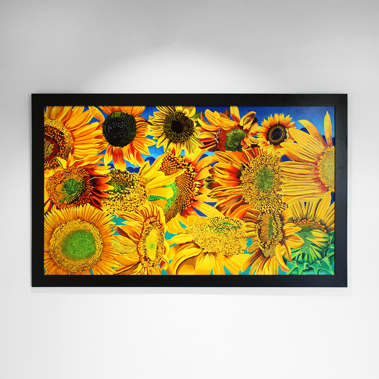 Sunflowers with Blue Background