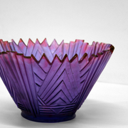 Purple Glass Bowl by Evelyn Dunstan Glass Sculpture Original Art Nature Inspired Bowls Art Deco 3D Art Detail