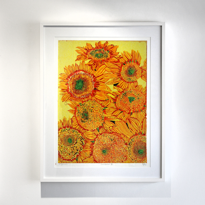 Patrick Tyman Sunflower Paintings Limited Edition Screenprint Screen Print Hawkes Bay Art Floral Artwork Oil on Canvas Fine Art Print Boyd-Dunlop Gallery Contemporary Napier
