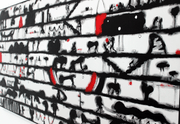 Andy Leleisi'uao The Figurative Collective Pasifika Artist Aotearoa Monochromatic Black and White Acrylic on Canvas Original Painting at Boyd-Dunlop Gallery Hawkes Bay Napier art collection napier art dealer contemporary New Zealand pacifica samoan art 