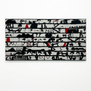 Andy Leleisi'uao The Figurative Collective Pasifika Artist Aotearoa Monochromatic Black and White Acrylic on Canvas Original Painting at Boyd-Dunlop Gallery Hawkes Bay Napier art collection napier art dealer contemporary New Zealand pacifica samoan art 