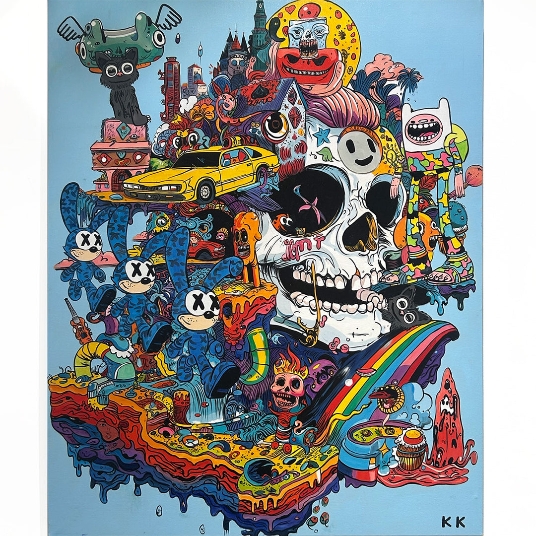 KEN KELLER / Anchorball (USA) Adrenaline Junkie, 2025 oil on
