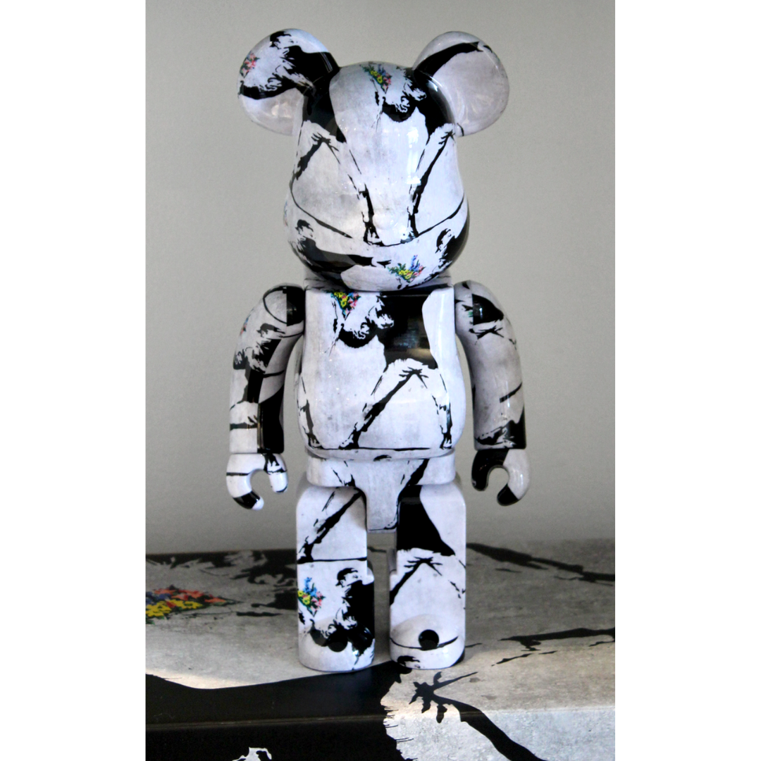 Banksy Flower Bomber 100% & 400% Set - BE@RBRICK Official Medicom