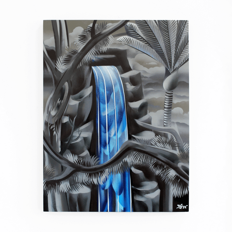 Daniel Tippett paiter nikau fat freddy drop original acrylic on canvas painting at Boyd-Dunlop Gallery Hawkes Bay Hastings Street Napier