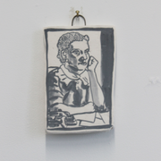 Sam Mitchell Original Artwork ceramic watercolour Pottery  Portraits Art Collector Art Collection NZ art Figurative Illustrative Pop-art Paintings with Food Themes Auckland Based Artist at Boyd-Dunlop Gallery Hawke's Bay Napier Hastings Street Tomorrow we will run faster Boyd-Dunlop Contemporary 