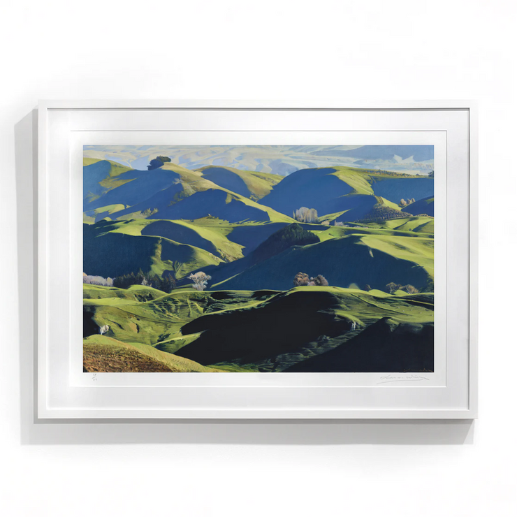 Boyd-Dunlop Gallery Napier Hawkes Bay Tuki Tuki Havelock North Freeman White Oil Painting Landscape Hills Te Mata Peak Scenic Artist Print