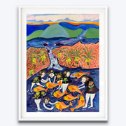 Boyd-Dunlop Gallery Napier Hawkes Bay John Boyd-Dunlop Painting Figures Humanity Drawing Gouache Ink Figures, Napier Hatings Street Boyd-Dunlop Gallery Napier woman head flowers portrait art dealer framing art collector naive folkart 
