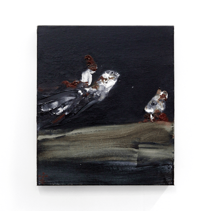 Garth Steeper Animal Birds Dark Oil Painting Hawke's Bay Hastings Street at Boyd-Dunlop Gallery