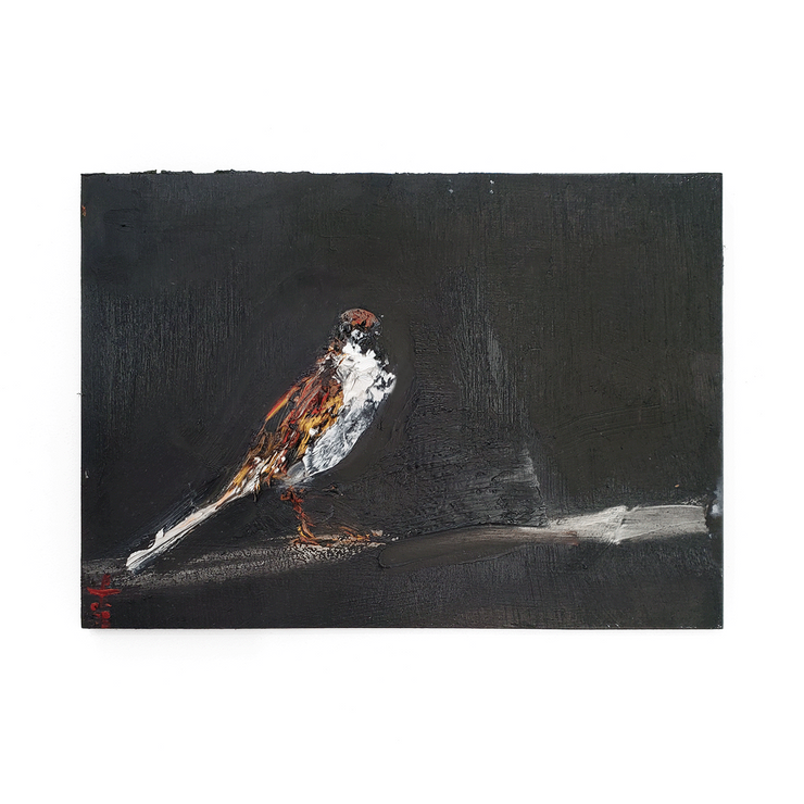 Garth Steeper Animal Birds Dark Oil Painting Hawke's Bay Hastings Street at Boyd-Dunlop Gallery