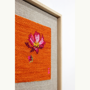Genevieve Mason Hawke's Bay textile female artist 100% NZ wool on primitive linen framed artwork at Boyd-Dunlop Gallery