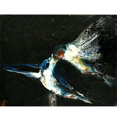 Garth Steeper Animal Birds Dark Oil Painting Hawke's Bay Hastings Street at Boyd-Dunlop Gallery Hastings Street Napier Art Dealer Art Collector Contemporary art emerging artist Nz artist painter collectible