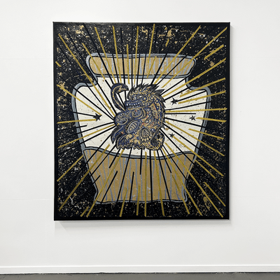 Richard Boyd-Dunlop Acrylic on Canvas Glitter Dust Painting Abstract Introduction Paintings Boyd-Dunlop Gallery Contemporary Fine Art Hawkes Bay Napier Hastings Street Art Dealer Artsist Painter Art Collection Large Paintings Colourful Exhibition Canvas Collage Metallic 