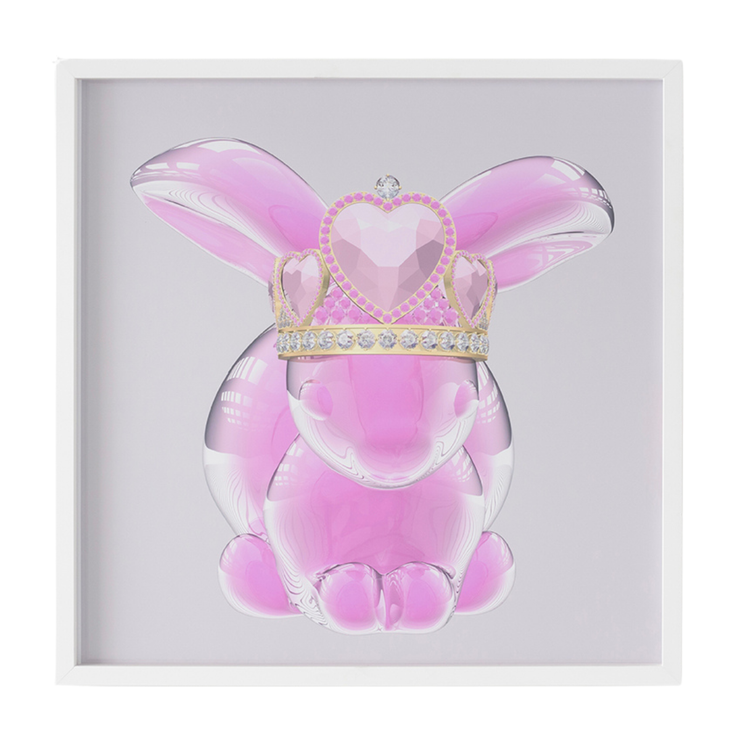 Hye Rim Lee Limited Edition Colourful Digital Prints Animation Still at Boyd-Dunlop Gallery Hawkes Bay 4 Hastings Street Napier floating dream pink bunny