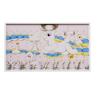 Hye Rim Lee Limited Edition Colourful Digital Prints Animation Still at Boyd-Dunlop Gallery Hawkes Bay 4 Hastings Street Napier floating dream bunny