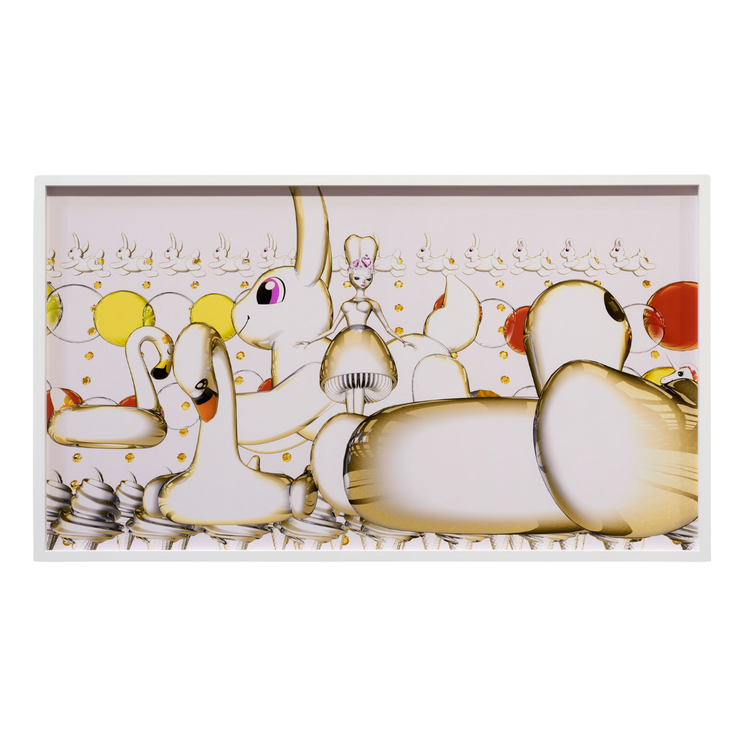 Hye Rim Lee Limited Edition Colourful Digital Prints Animation Still at Boyd-Dunlop Gallery Hawkes Bay 4 Hastings Street Napier floating dream bunnny swan duck