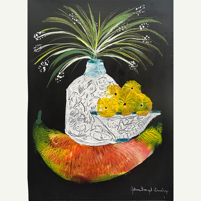 Boyd-Dunlop Gallery Napier Hawkes Bay John Boyd-Dunlop Painting Figures Humanity Drawing Gouache Ink Figures, Napier Hatings Street Boyd-Dunlop Gallery Napier  banana