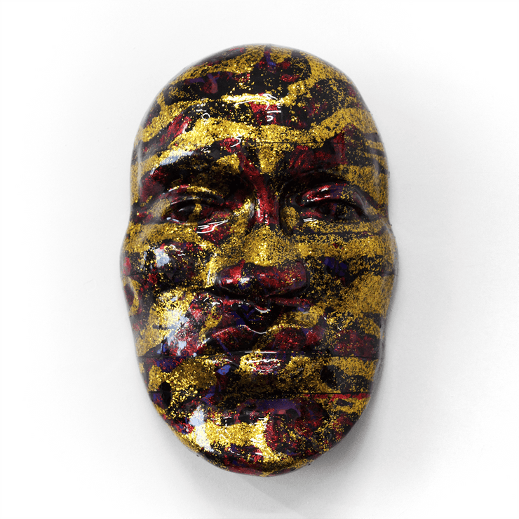 Jimmy James Kouratoras Maori Art Greek Indigenous New Zealand Aotearoa Resin Large Scale Tiki Painting Exhibition Sculpture original acrylic on canvas painting at Boyd-Dunlop Gallery Hawkes Bay Hastings Street Napier