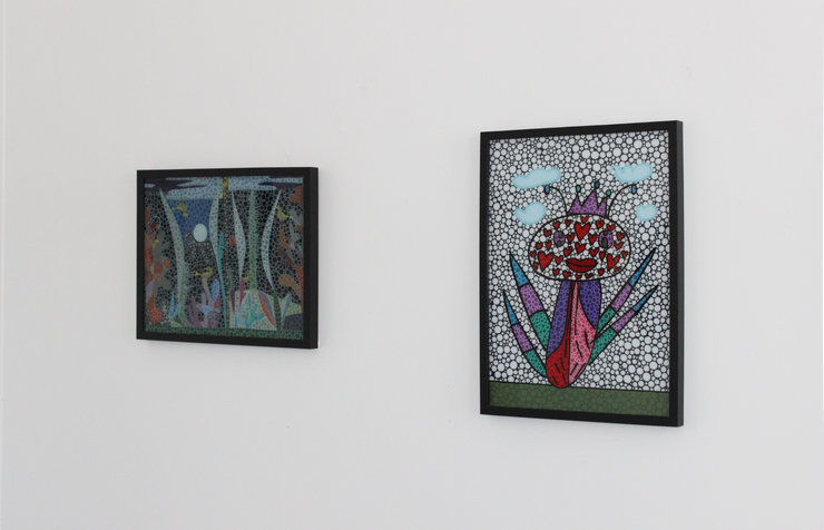 Jo Blogg Boyd-Dunlop Gallery Flowers Pantings Framing Acrylic dots Colour Boyd-Dunlop Gallery Art Dealer Napier Abstract woman artist Hastings Street mandala klee