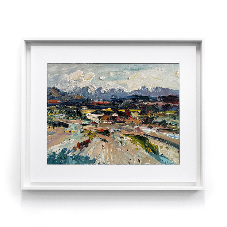 John Badcock Thick Abstract Impasto Oil On Board Original Paintings by Greenvale South Island Artist at Boyd-Dunlop Gallery Hawke's Bay Napier Hastings Street Plein Air Boyd-Dunlop art dealer Contemporary framed works art for sale portrait landscape 