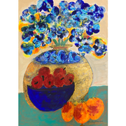 Boyd-Dunlop Gallery Napier Hawkes Bay John Boyd-Dunlop Painting Figures Humanity Drawing Gouache Ink Figures, Napier Hastings Street Boyd-Dunlop Gallery Napier woman head flowers portrait Art Dealer art collector collection originals framing framed art