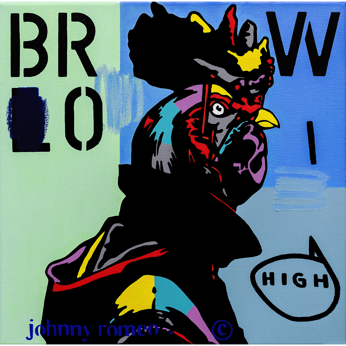 High Brow, 2024 - Johnny Romeo - Original Acrylic and Oil on Canvas ...