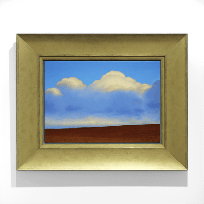 Brent Wong Realism Surrealism Original Oil Painting Famous New Zealand Art Oil on Board Framed of White Clouds Titled Massing Clouds 590 x 456 mm board size 865 x 730 mm framed Boyd-Dunlop Gallery Hawke's Bay Napier