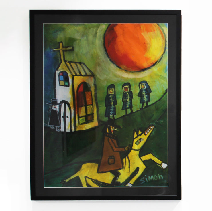 Man On Yellow Horse Rides Past, 2025