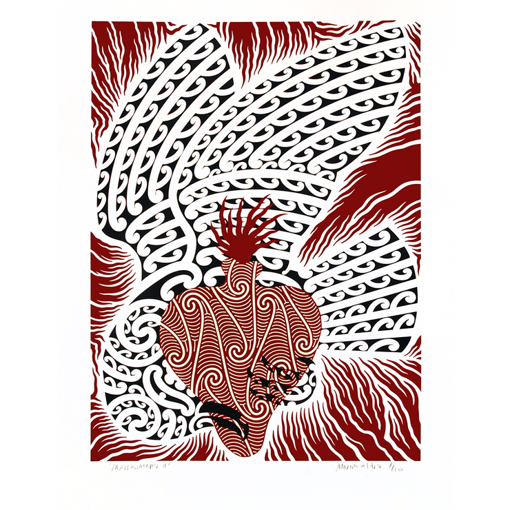 Tristan Marler Manawa Tapu Maori New Zealand Artist Tradtional Aotearoa Tattoo Graphic Painting Ta Moko Limited Edition Prints Acrylic on Panel
