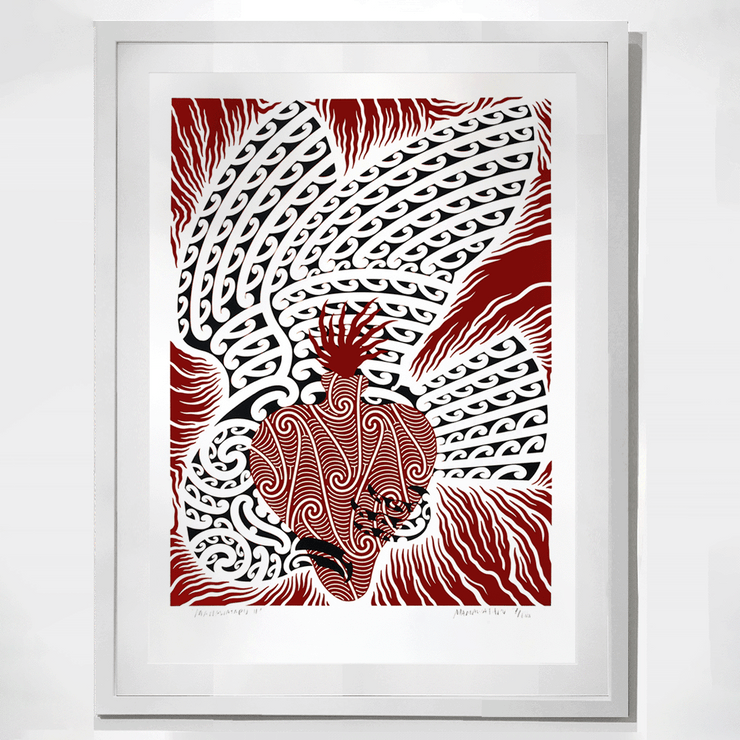 Tristan Marler Manawa Tapu Maori New Zealand Artist Tradtional Aotearoa Tattoo Graphic Painting Ta Moko Limited Edition Prints Acrylic on Panel