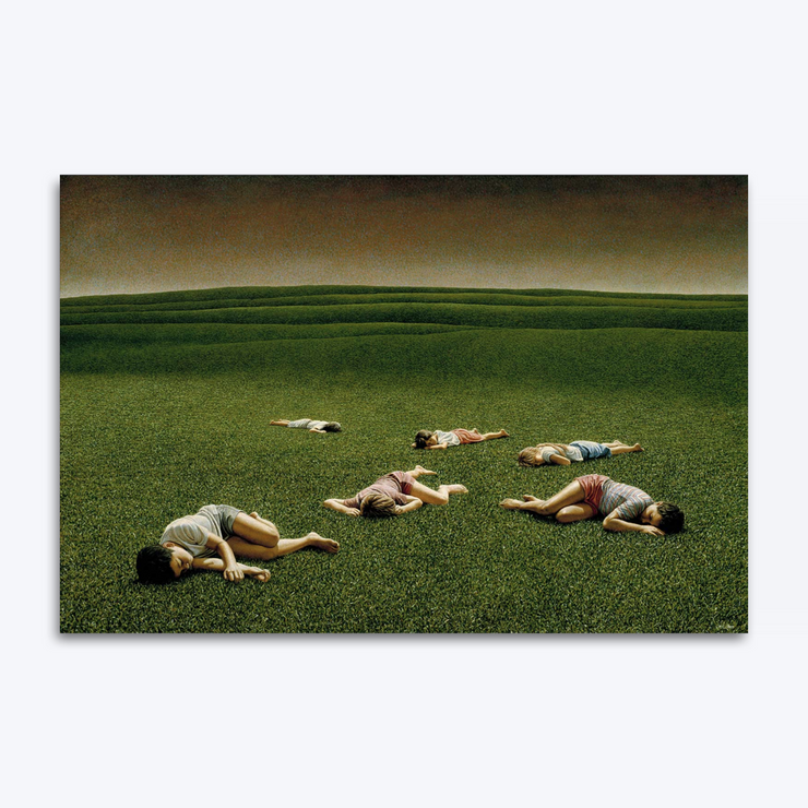 Boyd-Dunlop Gallery Napier Hawkes Bay Mark Cross Giclee Canvas Prints Fine Art Paper Prints Seascape Landscape Oil painting Portrait children at rest laying in grass