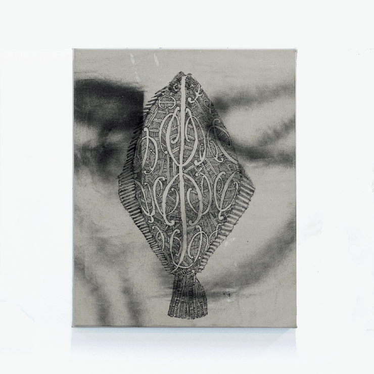 Rakai Karaitiana Maori Art Narrative of Settlers native fish kowhaiwhai at Boyd-Dunlop Gallery Hawkes Bay Hastings Street Napier