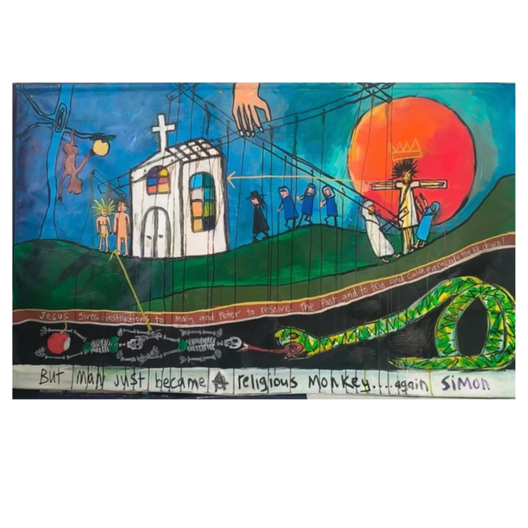 Religious Monkey, 2024 - Simon Kerr - Originals - Boyd-Dunlop Gallery