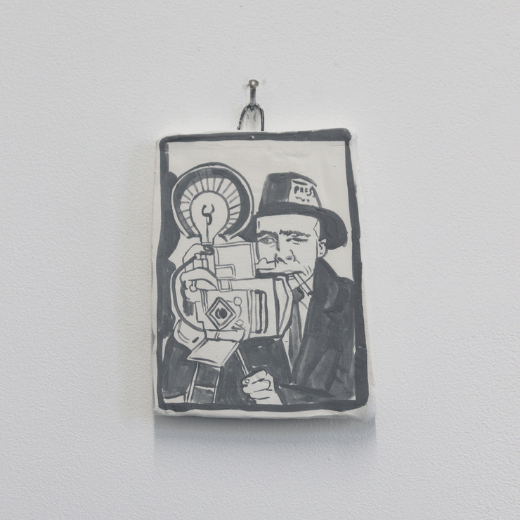 Sam Mitchell Original Artwork ceramic watercolour Pottery  Portraits Art Collector Art Collection NZ art Figurative Illustrative Pop-art Paintings with Food Themes Auckland Based Artist at Boyd-Dunlop Gallery Hawke's Bay Napier Hastings Street Tomorrow we will run faster Boyd-Dunlop Contemporary 