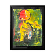 Simon Kerr Abstract Expressionism Expressionist New Zealand Artist Hawkes Bay Art Napier Boyd-Dunlop Gallery Fine Art Acrylic on Board Framed Hastings Street Hawkes Bay Bank Robber Safe Cracker art dealer art collection painter nz painter sun 