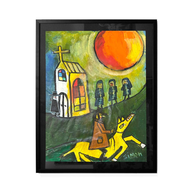 Simon Kerr Abstract Expressionism Expressionist New Zealand Artist Hawkes Bay Art Napier Boyd-Dunlop Gallery Fine Art Acrylic on Board Framed Hastings Street Hawkes Bay Bank Robber Safe Cracker art dealer art collection painter nz painter sun 