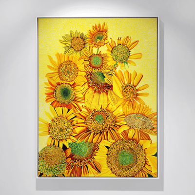 Patrick Tyman Oil painting Gouache on paper artworks Hawkes Bay Artist floral sunflowers 