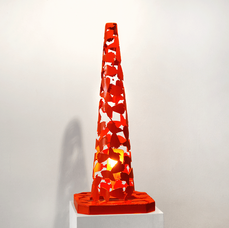 Sean Crawford Road Cone Sculpture Laser Cut Lasercut three dimensional 3D Art Animal Art Birds Rabbit Sculptures Boyd-Dunlop Gallery Contemporary Fine Art Hakes Bay Gallery Napier Hastings Street