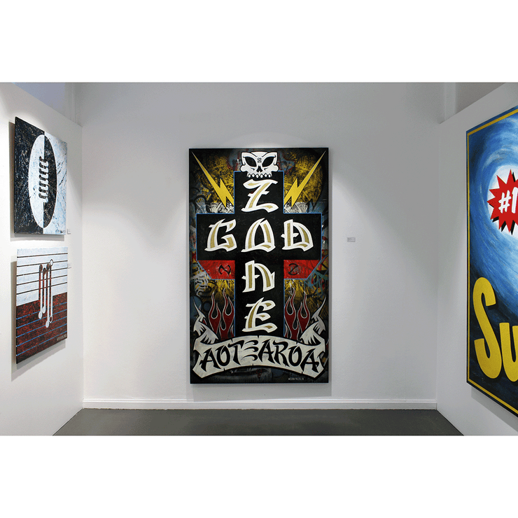 Weston Frizzell by Mike Weston Otis Frizzell Original Kiwi Art Pop Art at Boyd-Dunlop Gallery Hawkes Bay Napier Hastings Street