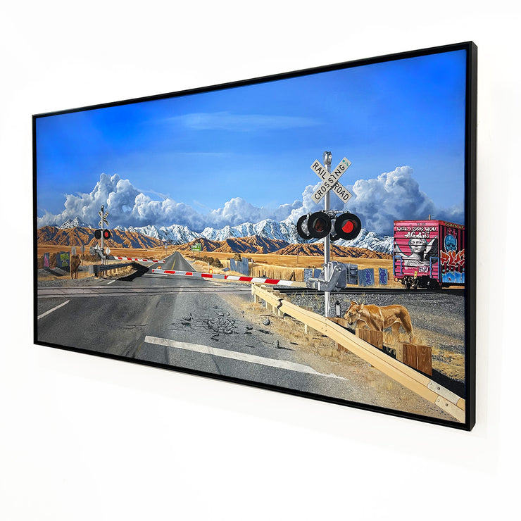 Boyd-Dunlop Gallery Napier Art GalleryJeremy McCormick Hyperrealism Surreal Urban Landscape Surealism Wildlife Original Oil Painting Art Collector Lions Animals Art Collection New Zealand Painter 