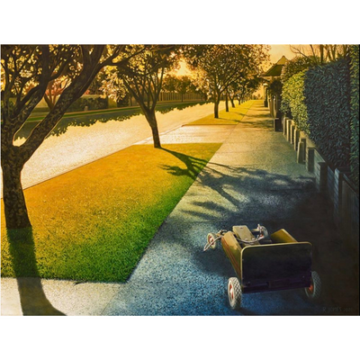 Obsession Ross Jones Limited Edition Prints Realism Scenic Artist Water Dog Pool Tennis Ball Boyd Dunlop Gallery Hawkes Bay Napier Hastings Street Car Prints Framed Prints Street