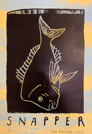SAM MATHERS screenprint Artist at Boyd-Dunlop Gallery Napier Hawkes Bay prints limited edition Art dealer framing frames Hastings Street Napier marine interior design 