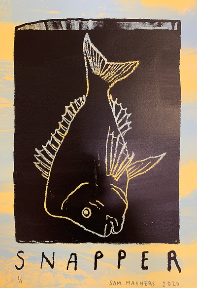 SAM MATHERS screenprint Artist at Boyd-Dunlop Gallery Napier Hawkes Bay prints limited edition Art dealer framing frames Hastings Street Napier marine interior design 