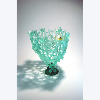 Boyd-Dunlop Gallery Napier Hawkes Evelyn Dunstan Lost Cast Wax Glass Sculpture Crystal Gaffer Glass Floral