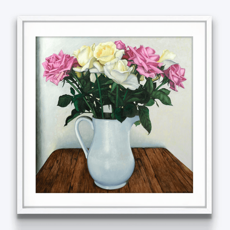 Boyd-Dunlop Gallery Napier Hawkes Bay Hastings Street Dick Frizzell Fine Art Prints Screen Print Editions Limited Advertising illustration painting roses flowers vase still life