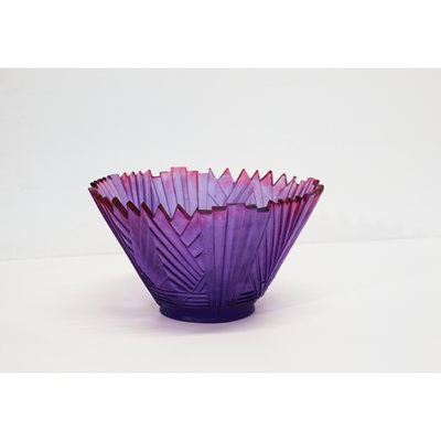 Purple Glass Bowl by Evelyn Dunstan Glass Sculpture Original Art Nature Inspired Bowls Art Deco 3D Art