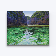 Gap Mokohinau Boyd-Dunlop Gallery Napier Hawkes Bay Mark Cross Oil Painting Landscape Seascape Water