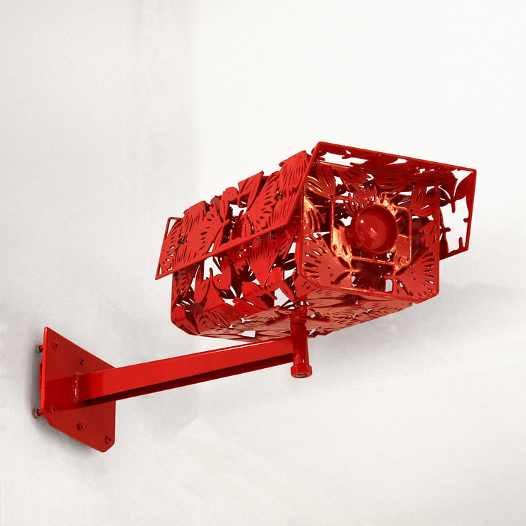 Pohutukawa Red Camera Editioned Sculpture Series The Nature of Surveillance Laser Cut 3D art Sean Crawford 